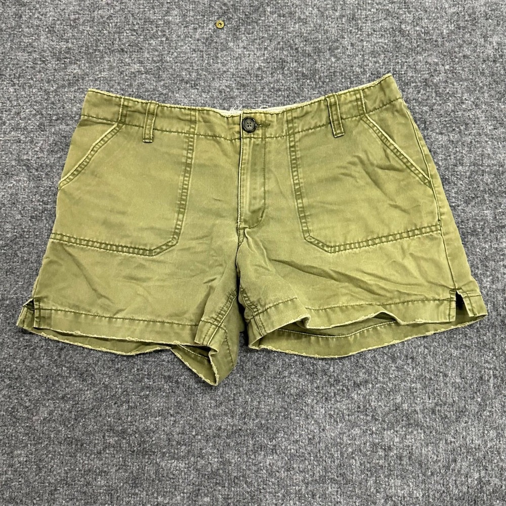 Old Navy Shorts Womens Size 10 Green Utility Chino Cotton Casual Patch Pockets